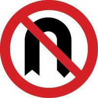 No U-Turns - Class 2 Visible Reflective Speed Limit Sign - Road Safety