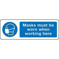 Masks Must Be Worn When Working Here - Sign