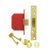 Union Strongbolt BS3621:2007 5 Lever Deadlock - 65mm Case - 44mm Backset - Brass