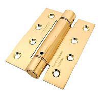 Adjustable Sprung Hinge - 100 x 75mm - Electro Brass Plated