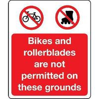 Bikes & Rollerblades Are Not Permitted Sign