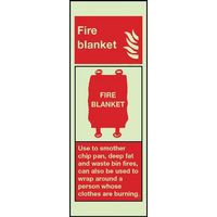 Fire Blanket Photoluminescent Sign