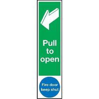 Pull To Open - Fire Door Keep Shut - Push Plate Sign