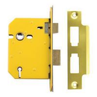 Altro 3 Lever Sashlock - 65mm Case - 44mm Backset - PVD Brass - Secure