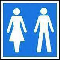 Female/Male Toilets Sign - Blue & White for Navigation & Safety