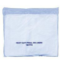 Clear Heavy Duty Pedal Bin Liners - Pack of 100 - Waste Management