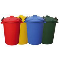 Coloured Dustbins with Clip Lids - 85L