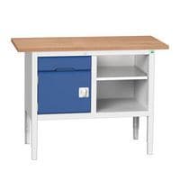 Bott Verso Adjustable Workbench With Shelf & Drawer 830-930x1250x600mm