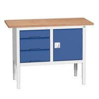 Bott Verso Adjustable Workbench With Cabinet & Drawer 830-930x1250x600mm