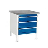 Bott Cubio Heavy Duty Workbench With 3 Drawers & Lino Top 840x750x750mm