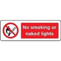 No Smoking or Naked Lights Sign for Safety and Hazard Warnings