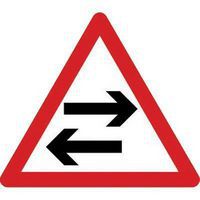 Two Way Traffic Crosses One Way Road - Class 2 Sign - Safety Sign