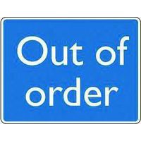 Out of Order Sign - Blue & White for Maintenance and Safety