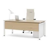Oak Oblique Desk with Modesty Panel
