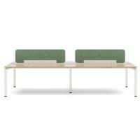 Oblique Four Person Bench with Screen Divider Accessories