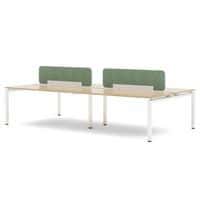 Oblique Four Person Bench with Screen Divider Accessories