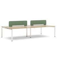 Oblique Four Person Bench with Screen Divider Accessories