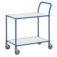 Two Shelf Service Trolley with Plastic Handle for Industrial Use