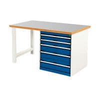 Bott Cubio Heavy Duty Workbench With Lino Worktop & Drawers HxWxD 840x1500x900mm