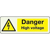 Danger High Voltage - Photoluminescent Sign for Safety & Warnings