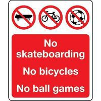 No Skateboarding No Bicycles Sign for Public Spaces and Safety