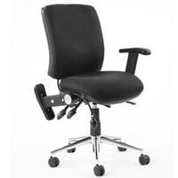 Chiro Medium Back Posture Chair Black Adj Arms