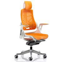Zure Executive Chair Elastomer Orange with Headrest