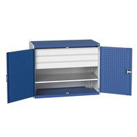 Bott Cubio Heavy Duty Cupboard With Perfo Storage Doors 1000x1300x650mm