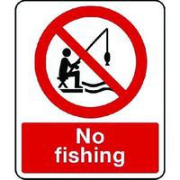 No Fishing Pictorial Sign - Red