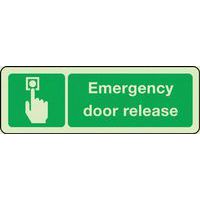 Emergency door release Photoluminescent Sign