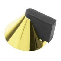 Designer Conical Door Stop - 40 x 32mm - Polished Brass - Stylish