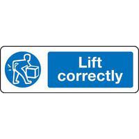 Lift Correctly Sign for Workplace Safety and Ergonomics