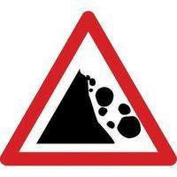 Falling/Fallen Rocks On Left - Class 2 Sign for Control & Safety