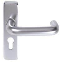 Altro 20mm Return to Door Handle - Euro Lock Set - Satin Aluminium