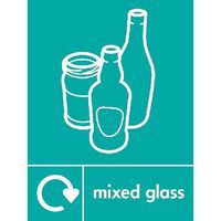 Mixed Glass Sign for Recycling and Waste Management