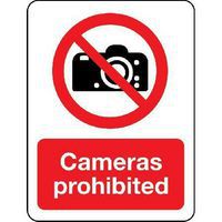 Cameras Prohibited Sign for Privacy and Security