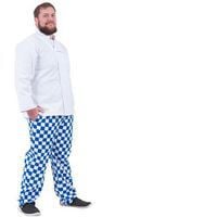 Blue Checked Chef Trousers for Kitchen and Industrial Use