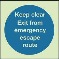 Keep Clear Emergency Escape Route - Sign