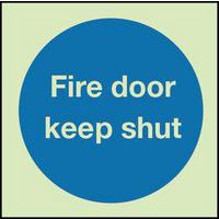 Fire Door Keep Shut - Photoluminescent Sign