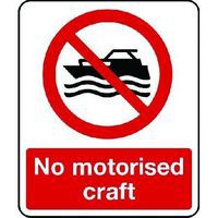 No Motorised Craft Sign for Public Spaces and Regulations