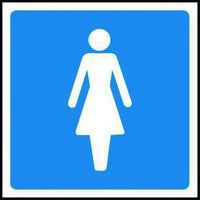 Female Toilet Sign - Blue & White for Building Navigation and Safety