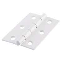 Steel Hinge - 75 x 50 x 1.7mm - White for Construction