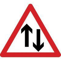 2-Way Traffic Straight Ahead Class 2 Sign for Control & Safety