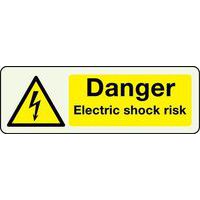 Danger Electric Shock Risk - Photoluminescent Sign