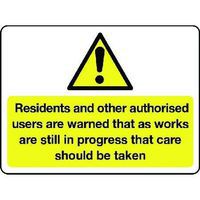 Residents Are Warned - Sign