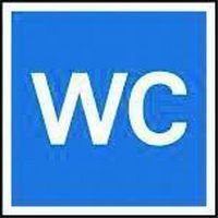 WC Toilet Sign - Blue & White for Building Navigation and Safety