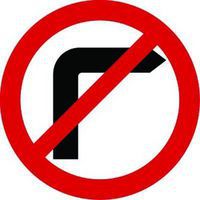 No Right Turn - Class 2 Sign