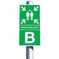 Emergency Escape Signs - Combination Sign for Post/Wall Mounting