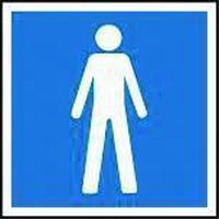 Male Toilet Sign - Blue & White for Building Navigation and Safety