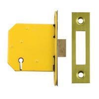 Altro 3 Lever Deadlock - 65mm Case - 44mm Backset - PVD Brass - Secure